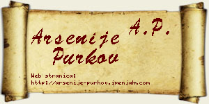 Arsenije Purkov vizit kartica